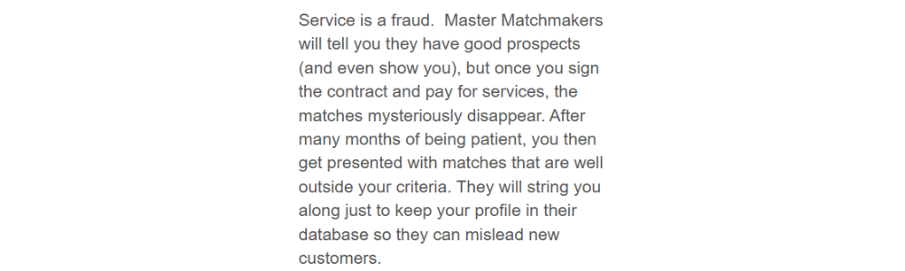 Master Matchmakers Article