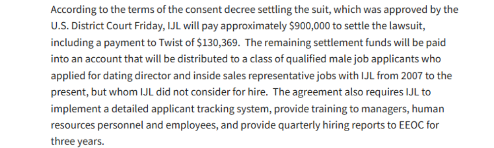 Its Just Lunch Eeoc Lawsuit