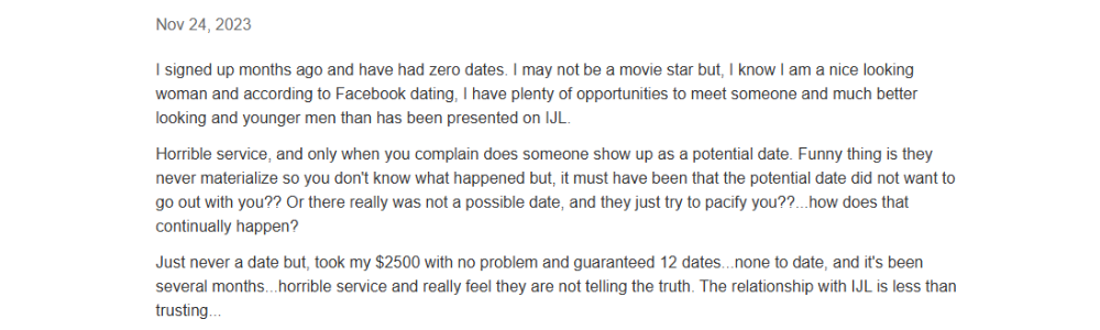 Its Just Lunch Complaints Pissedconsumer