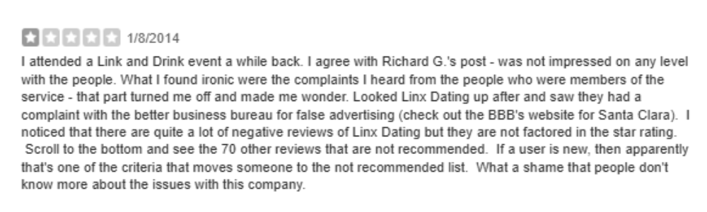 Linx Dating Reviews Complaints 1