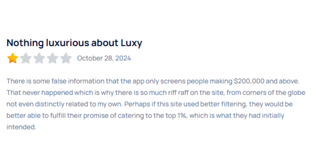 Luxy Dating App Reviews Sitejabber