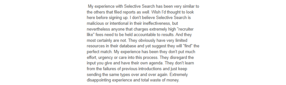 Selective Search Reviews Ripoffreport