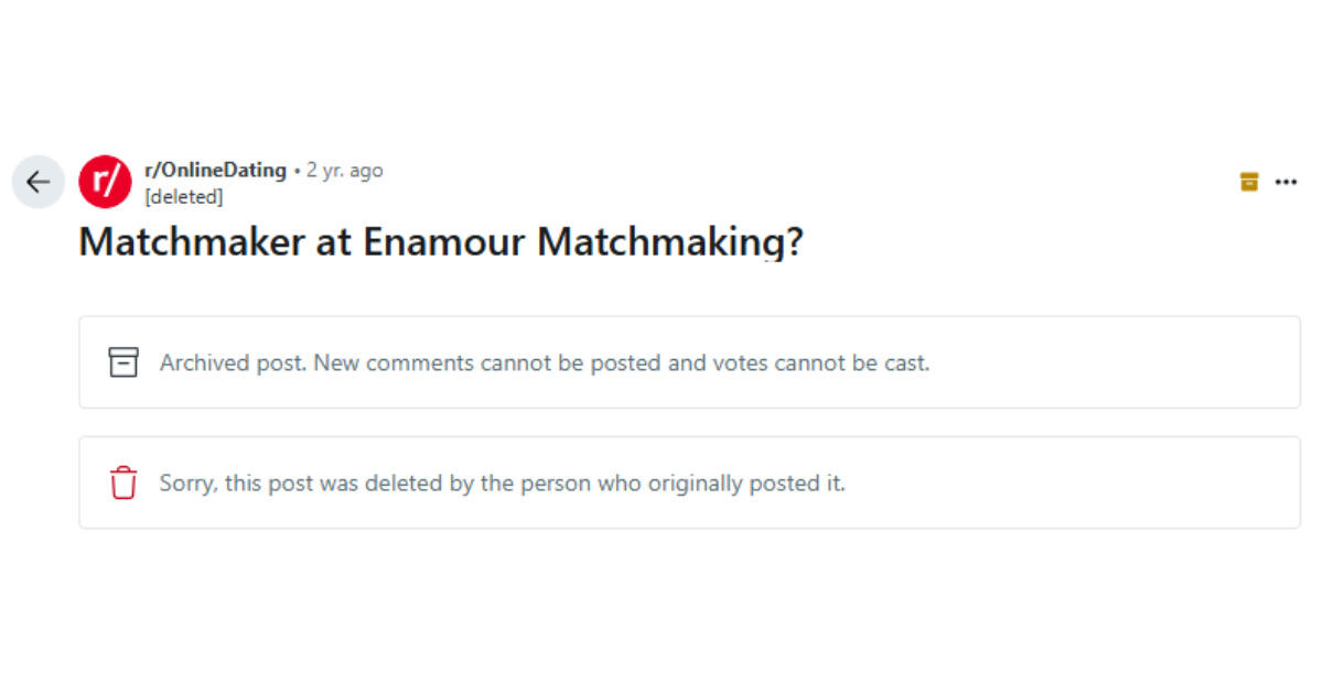 Enamour Matchmaking Reviews 2025 Reddit 1